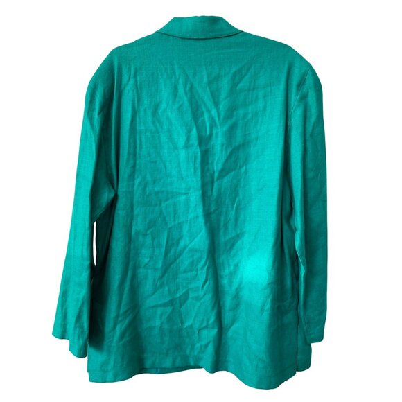 Vintage 90s Lombardi Linen Blazer Jacket Size 14 Single Button Deadstock NEW - Picture 2 of 8